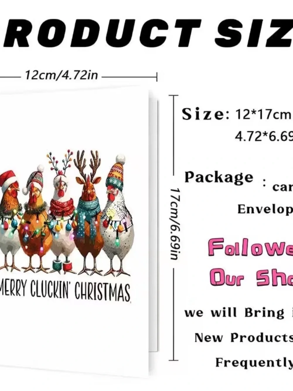 Holiday Chickens Christmas Card - Merry Cluckin' Christmas